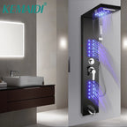 Shower Panel Tower with Rainfall, Waterfall & Massage Jets