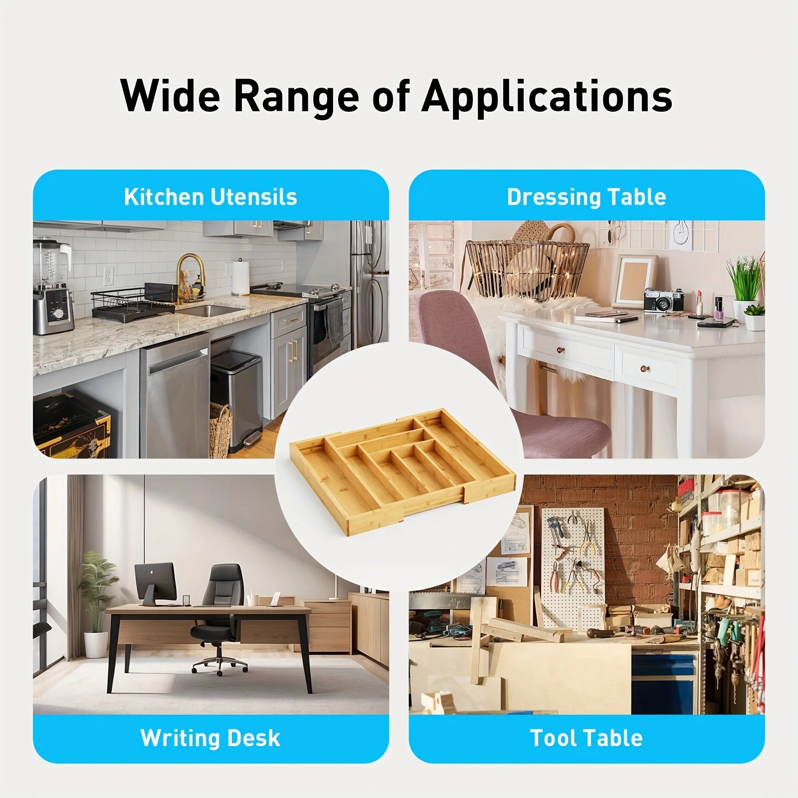 Bamboo Expandable Drawer Organizer & Divider
