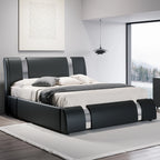 Ironcrest Modern Faux Leather Platform Bed Frame