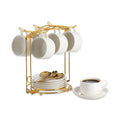 Bella Casa Espresso Cup & Saucer Set with Gold Stand