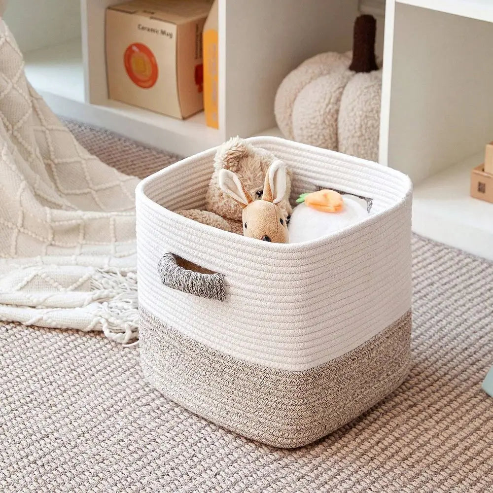 Willow Haven Foldable Woven Storage Cube Baskets – Set of 3