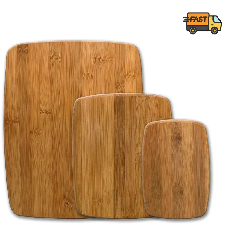 Bamboo Cutting Board Set 3 Piece Durable Kitchen Chopping Boards
