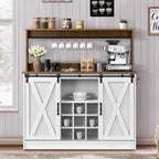 Modern Solid Oak Wine & Bar Cabinet with Glass Storage