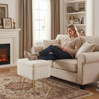Luna Luxe Faux Fur Storage Ottoman