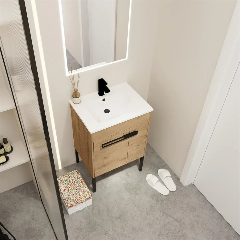 24 Inch Bathroom Vanity With Sink, Freestanding Bathroom Vanity or Floating is Optional Conversion24*18