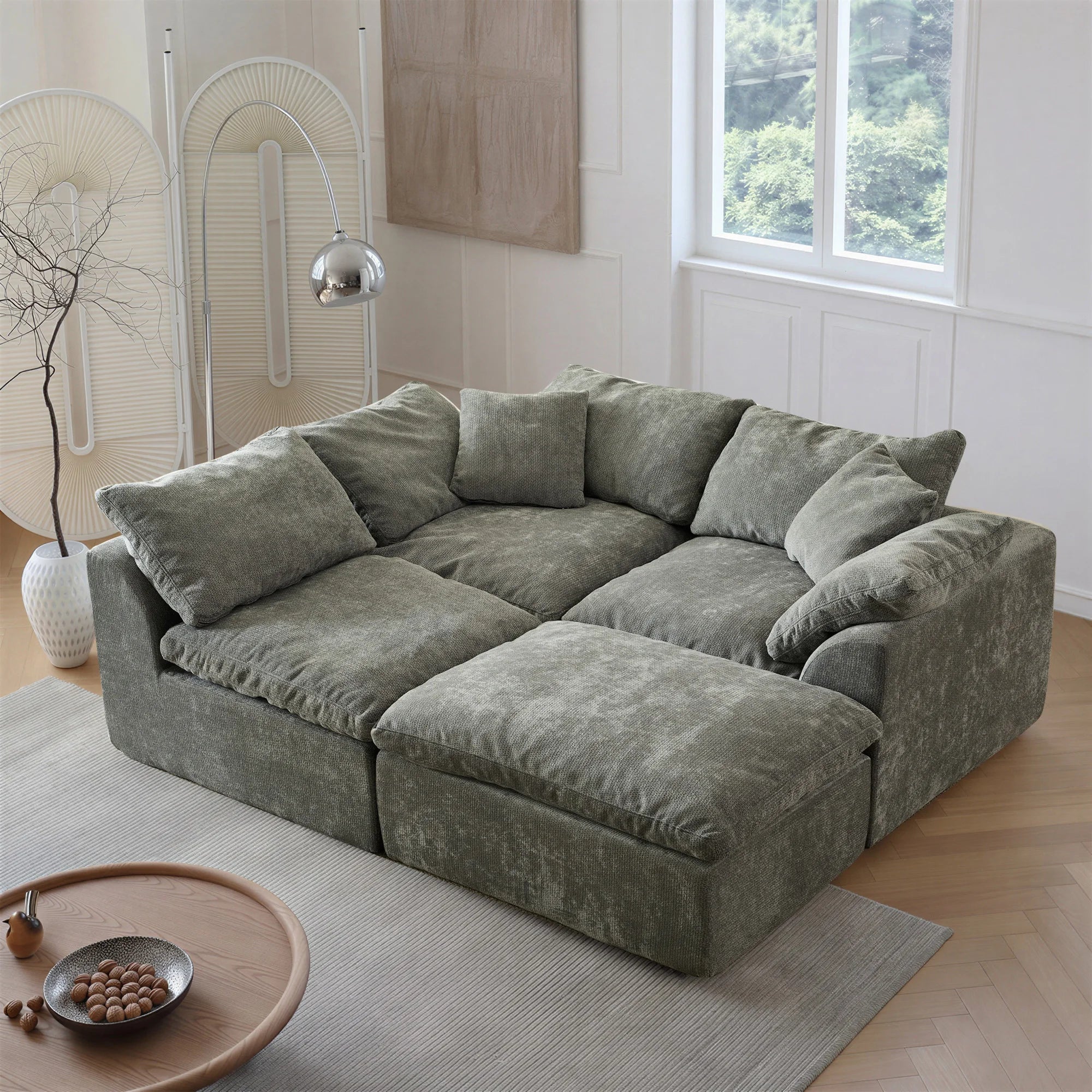 Lounge Cloud Modular Sectional Sofa – Oversized Deep-Seat L-Shaped Sofa Bed