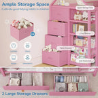 Twin Over Twin House Bunk Bed with 6 Drawers, Storage & Lights
