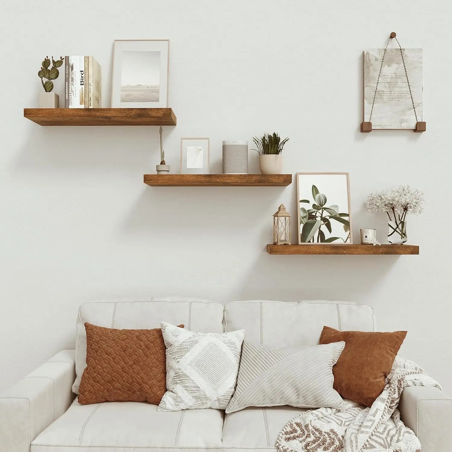 Heritage Rustic Farmhouse Floating Shelves – Set of 2