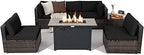 Monterey 7-Piece Patio Lounge Set with Fire Pit Table