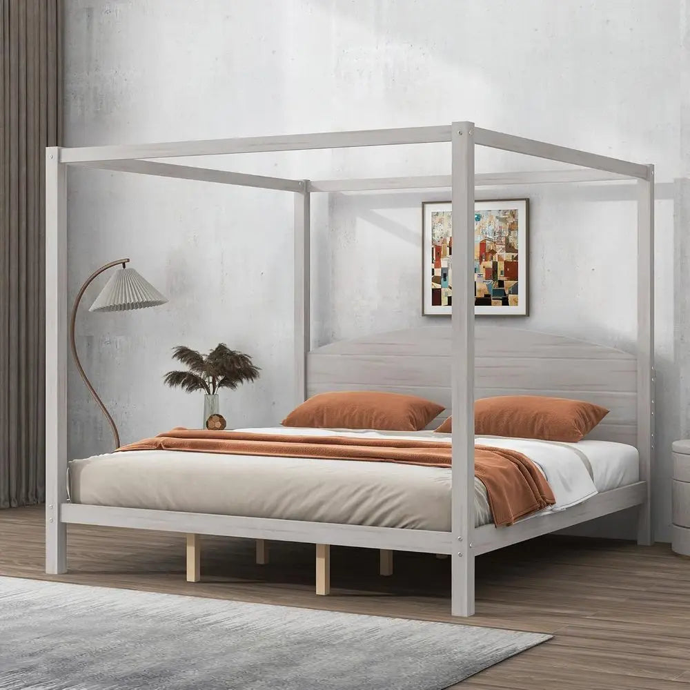 Willow Creek King Canopy Bed Frame