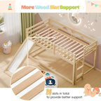 Twin Low Loft Bed with Slide, Ladder & Safety Rails