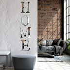3D Home Wall Decor Letter Sign Acrylic Mirror Wall Decor Stickers Family Farmhouse Decals for Home Room Bedroom Mirror Decoration 47x 11.8 Inch(Silver)