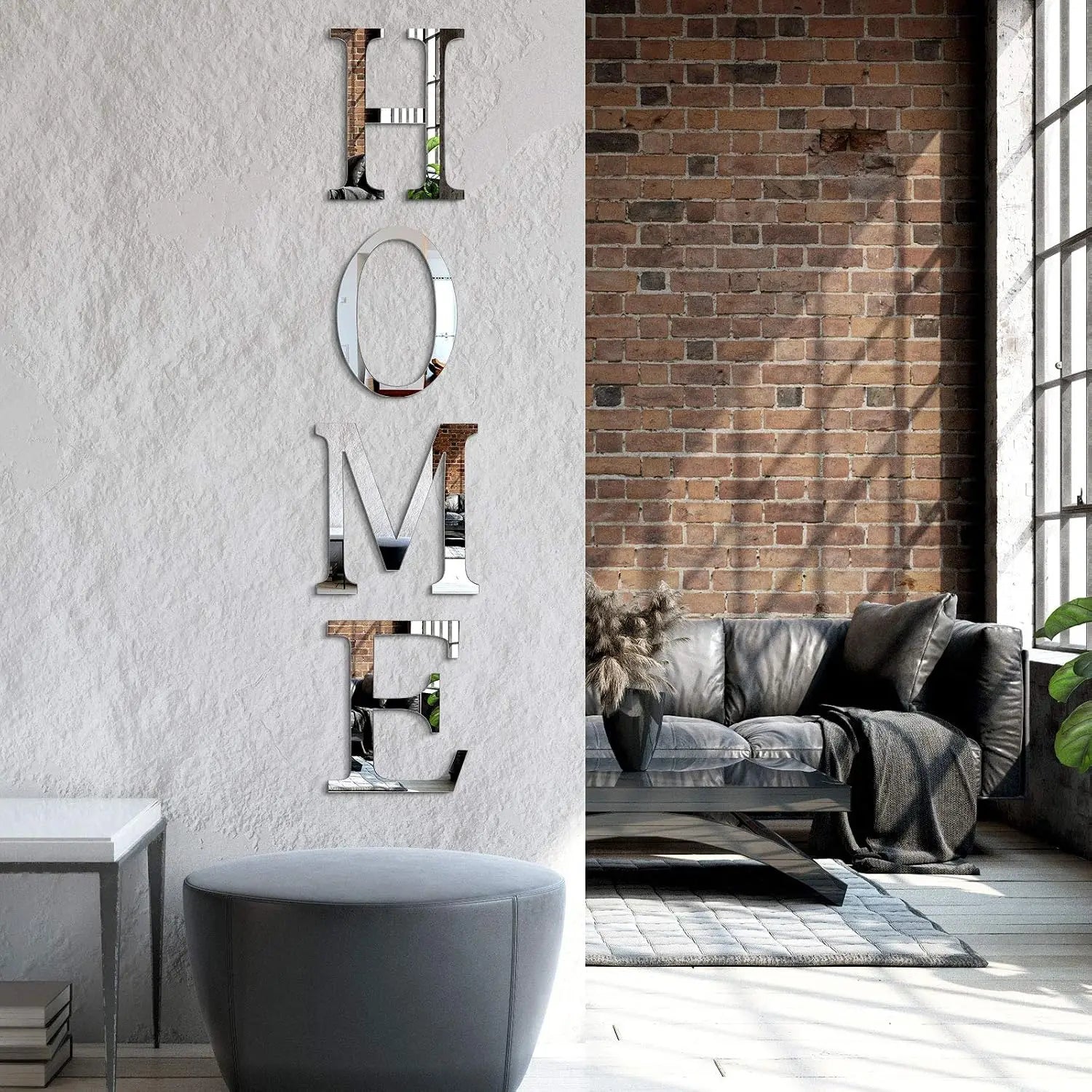 3D Home Wall Decor Letter Sign Acrylic Mirror Wall Decor Stickers Family Farmhouse Decals for Home Room Bedroom Mirror Decoration 47x 11.8 Inch(Silver)