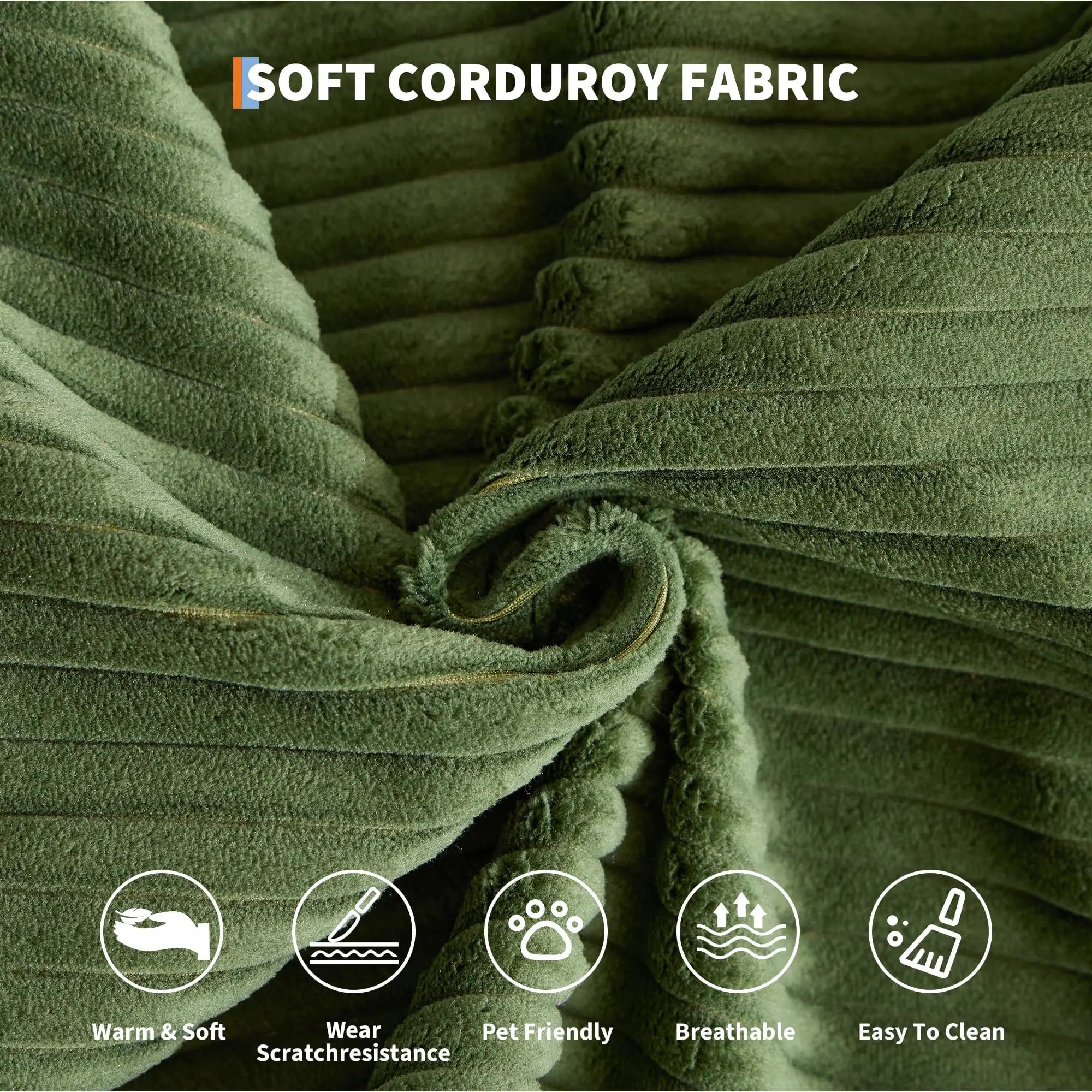 Sleeper Sofa Bed 78 8 Inch 5 In 1 Folding Mattress Couch Loveseat Fixed Shape Steel Frame Corduroy With Pillows No Assembly Floor Futon For Apartments Guest Rooms Dorms RVs