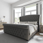 Royal Crest California King Velvet Sleigh Bed