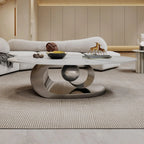 Havencrest Oval Faux Marble Coffee Table