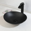 Obsidian Spa Stone Resin Vessel Sink with Waterfall Faucet Set