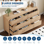 Willow Ridge Mid-Century Fluted Farmhouse Dresser – 9 Drawer Storage Organizer