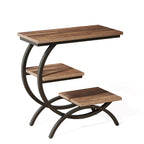 Ironwood C-Shaped 3-Tier Industrial Side Table