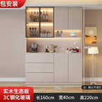 Modern Pine Sideboard Cabinet with Glass Doors