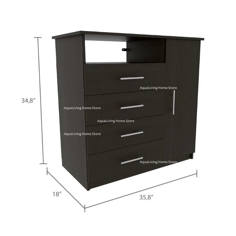 London & Rioja 2-Piece Wardrobe and 4-Drawer Dresser Set