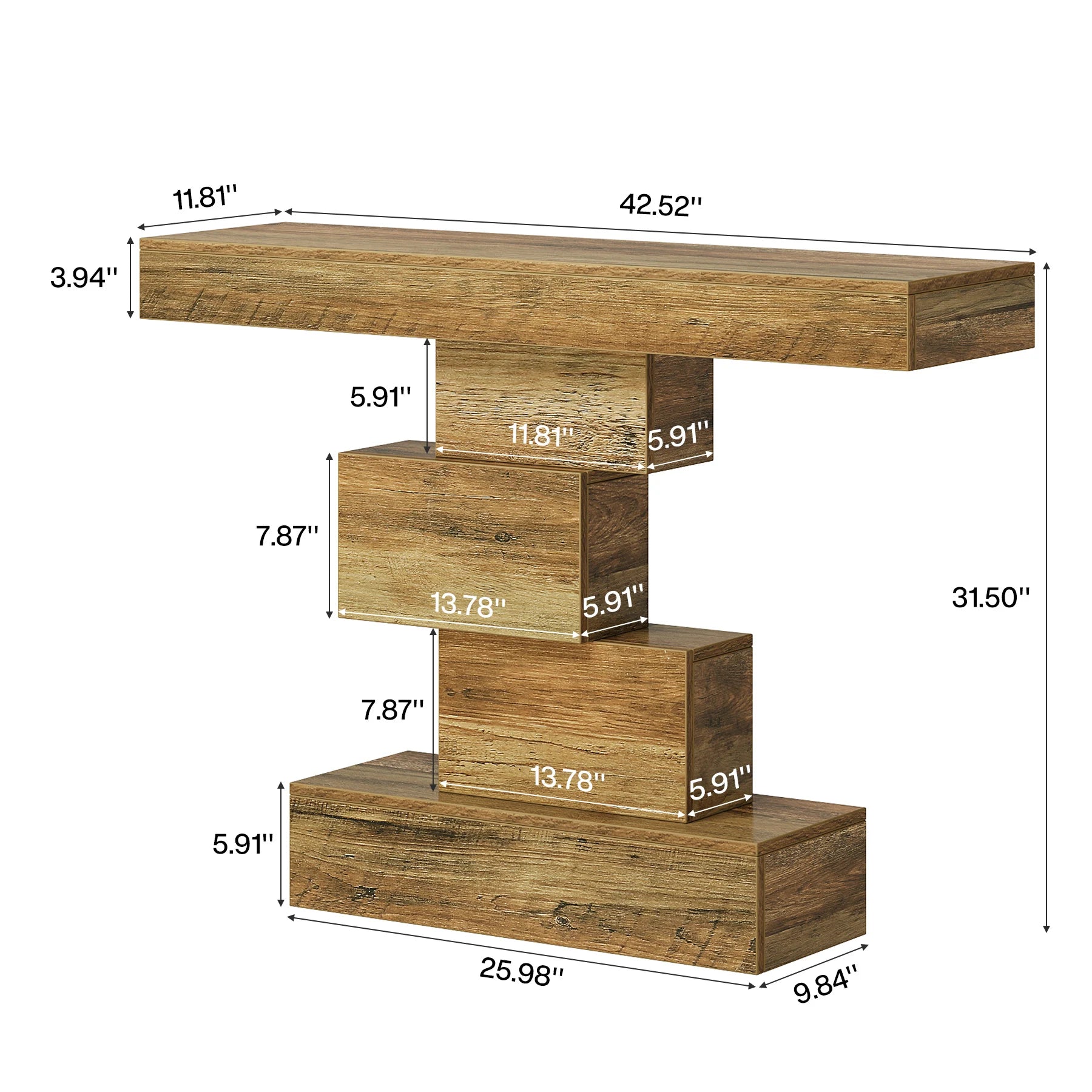 Hearthstone Geometric Farmhouse Console Table