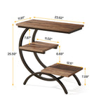 Ironwood C-Shaped 3-Tier Industrial Side Table