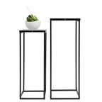 HavenHarbor Modern Metal Plant Stand Set – 2-Piece Square Display Pedestals