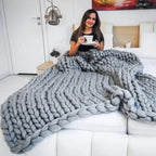 Everwood Chunky Knit Wool Throw Blanket