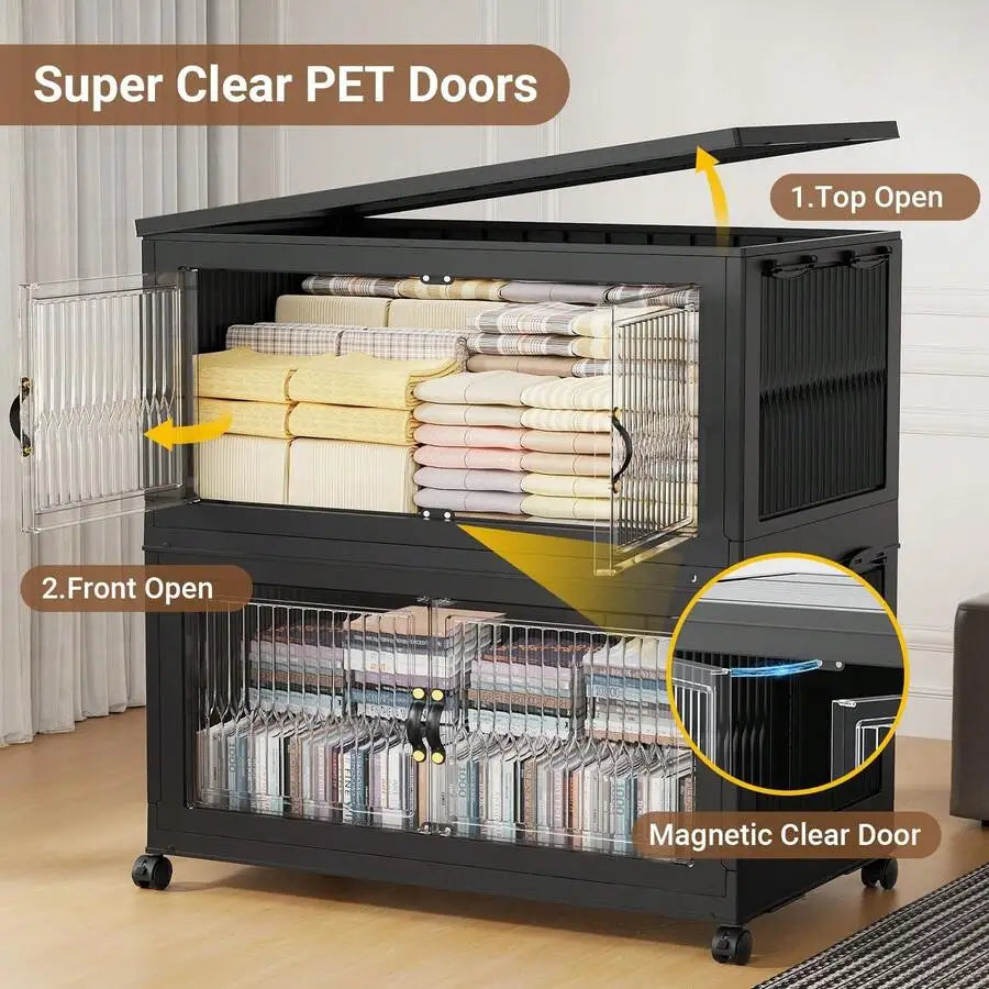 28" Extra-Large Stackable Storage Bins with Wheels