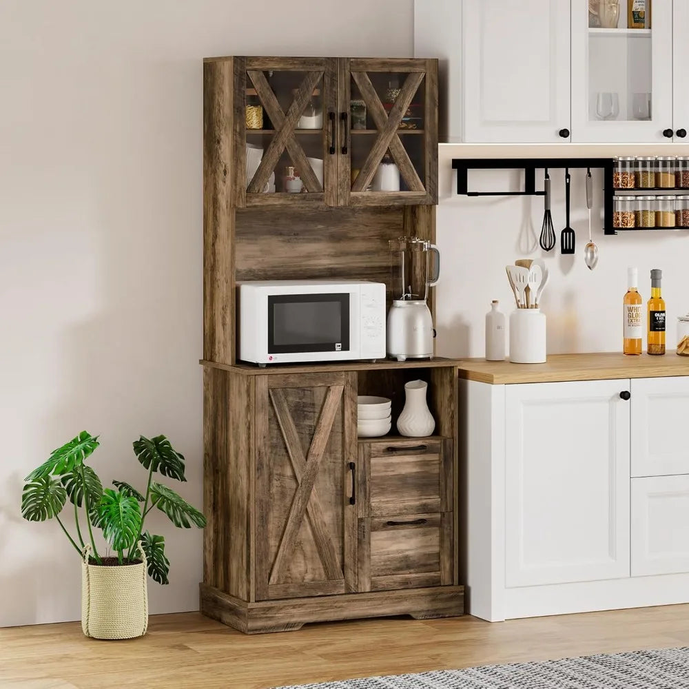 Heritage Farmhouse Pantry Storage Cabinet – 71 Inch