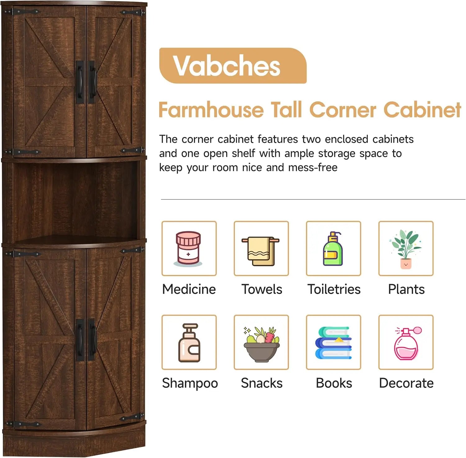 Haven Ridge Heritage Farmhouse Corner Storage Cabinet
