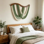 31.5"W x 23.5"L Handmade Boho Macrame Woven Wall Hanging Tapestry, Bohemian Wall Decor for Bedroom Living Room Apartment Dorm