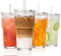 Haven Ridge Refresh Ribbed Glass Tumbler with Bamboo Lid & Straw – 20oz
