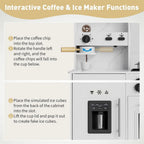 8-in-1 Wooden Kids Play Kitchen with Lights & Sounds