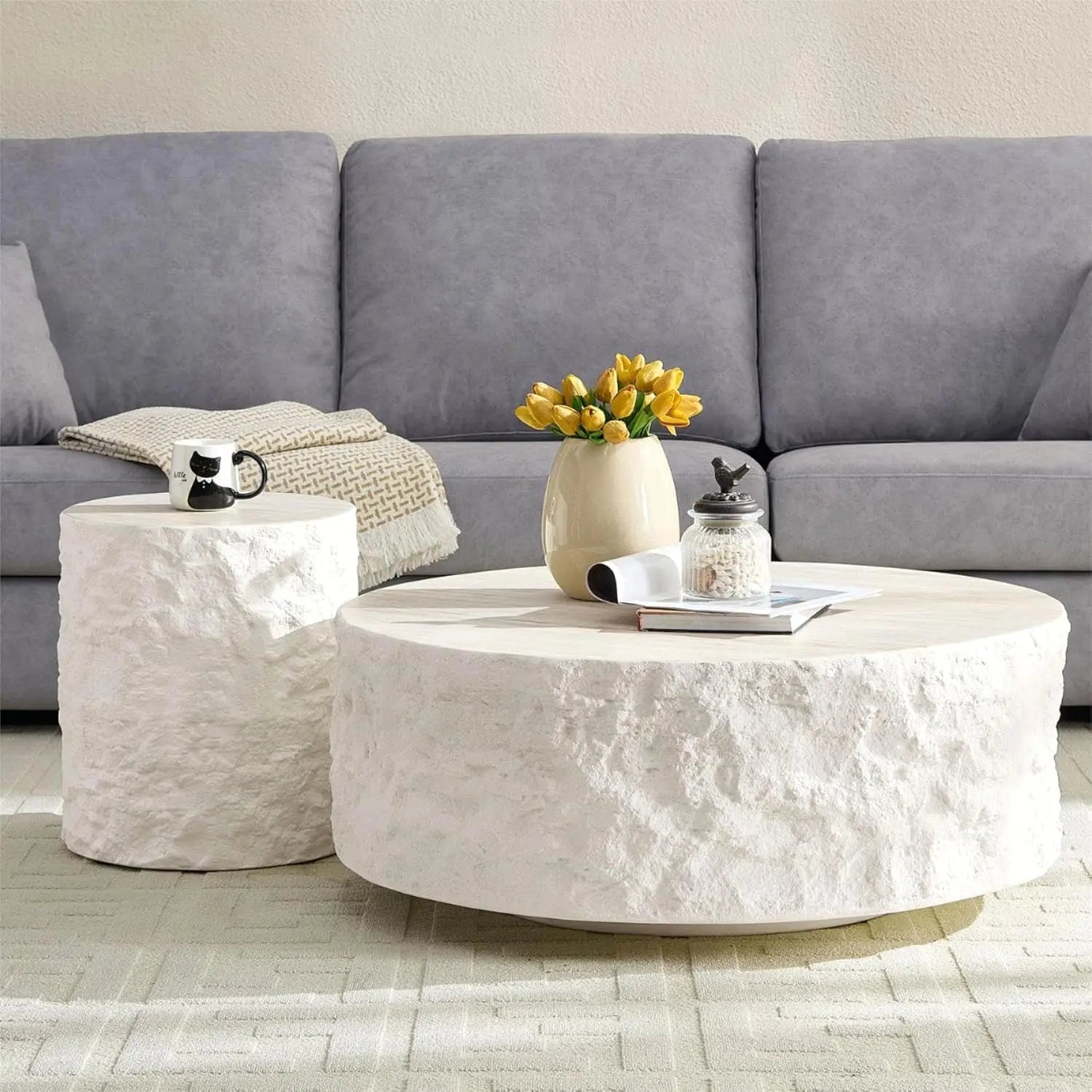 Sculpted Oval Coffee Table