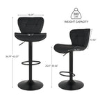 Set of 2 Modern Swivel Bar Stools, Adjustable Faux Leather Upholstered Counter Height Bar Chairs, Custom