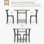 Round Dining Table & Chair Set with Wine Storage