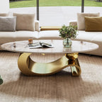 Havencrest Oval Faux Marble Coffee Table