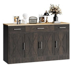 Haven Ridge Heritage Farmhouse Buffet Cabinet – 4 Door, 3 Drawer