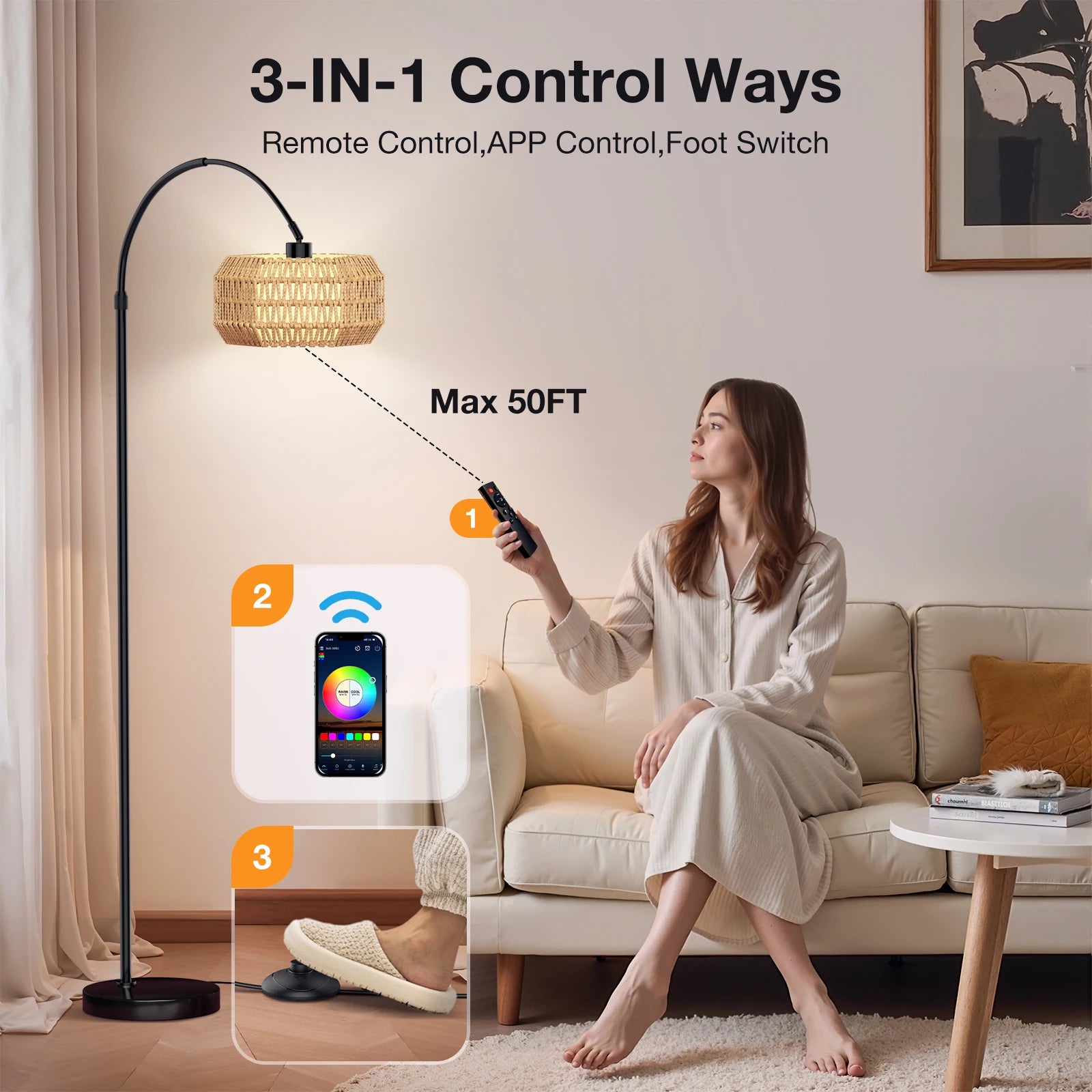 LumaHaven Smart RGB LED Corner Floor Lamp