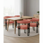 Boucle Dining Chair Set of 4 Corduroy Upholstered Dining Room Chairs Kitchen Chairs with Metal Legs Mid Century Modern, Custom