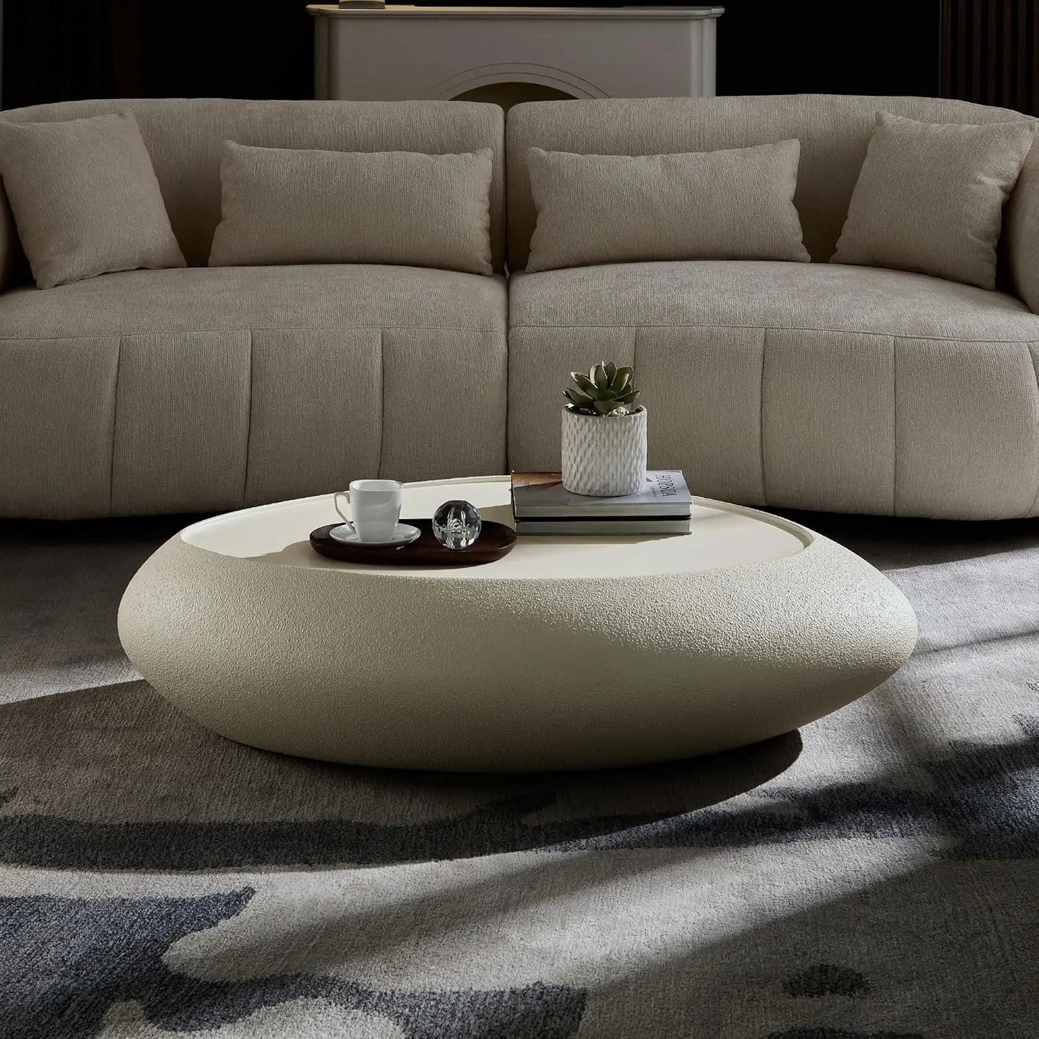 Sculpted Oval Coffee Table