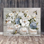 Haven Ridge White Blossom & Hummingbird Framed Canvas Wall Art