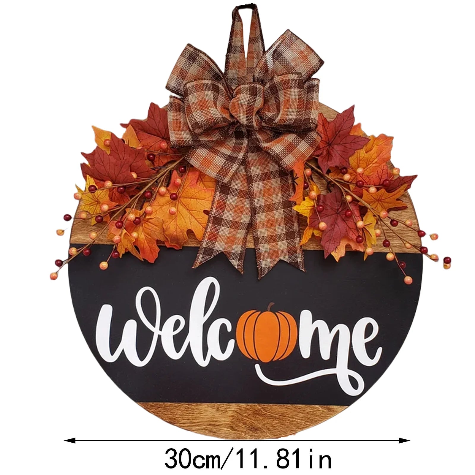 Fall Pumpkin Welcome Door Hanger – Autumn Front Door & Porch Décor