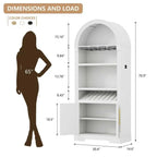 Arched Fluted Wine Bar Cabinet with Wine Rack & Stemware Storage - 71"