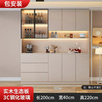 Modern Pine Sideboard Cabinet with Glass Doors