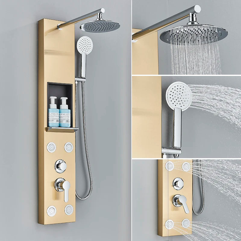 Cascade Spa Luxury Shower Panel System with LED Temperature Display