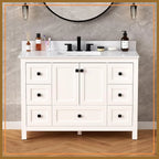 48" Bathroom Vanity with Sink, Freestanding Storage Cabinet, Engineered Stone Top