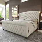 Royal Crest California King Velvet Sleigh Bed